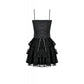Dark in Love Crimson Shadow Layered Lace Cake Dress