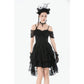 Dark in Love Romantic Gothic Lace Layered High-Low Dress