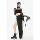 Dark in Love Morana Mesh Crochet Knit Bell Sleeve Crop Top