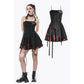 Dark in Love Nyssa Black & Red Strap Detail Goth Mini Dress