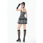 Dark in Love Striped Gothic Mini Dress