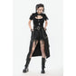 Dark in Love Chain Belt Layered Goth Skirt in Black