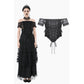 Dark in Love Ophelia Lace Off-Shoulder Gothic Top in Black