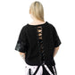 Chemical Black Ceil Crop Top – Ladies Black Gothic Cotton Crop Tee