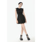 Dark In Love Gwendolyn Lace Panel Goth Mini Dress in Black