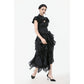 Dark in Love Seraphine Lace Shoulder Goth Top