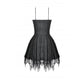 Dark in Love Mortalis Lace-Up Goth Dress in Black