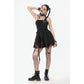 Dark in Love Nyssa Black & Red Strap Detail Goth Mini Dress