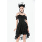 Dark in Love Romantic Gothic Lace Layered High-Low Dress