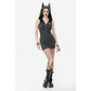 Dark In Love Salem Striped Cat Ear Hoodie Dress - Size UK 22 Left Only!