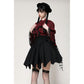 Dark in Love Vampiretta Red Distressed Effect Frilly Blouse