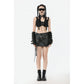 Dark in Love Evangeline Buckled Utility Crop Top in Black
