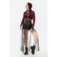 Dark in Love Gothic Sheer Mesh Maxi Skirt with PU Waist Corset - Size UK 8 Left Only!