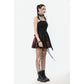 Dark in Love Nyssa Black & Red Strap Detail Goth Mini Dress