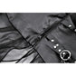 Dark in Love Gothic Sheer Mesh Maxi Skirt with PU Waist Corset - Size UK 8 Left Only!