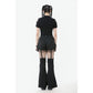Dark in Love Seraphine Lace Off-Shoulder Goth Top in Black