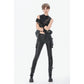 Dark in Love Punk Leather-Look Strap Detail Trousers