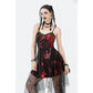 Dark in Love Bellatrix Red & Black Mesh Asymmetrical Dress