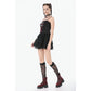 Dark in Love Crimson Shadow Layered Lace Cake Dress