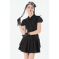 Dark in Love Lolita Bow-Trim Lace Dress