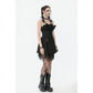 Dark in Love Mortalis Lace-Up Goth Dress in Black