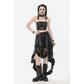 Dark in Love Belladonna Mesh Buckled Goth Skirt in Black