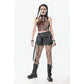 Dark in Love Chaos Reign Faux Leather Goth Mini Skirt in Black