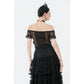 Dark in Love Ophelia Lace Off-Shoulder Gothic Top in Black
