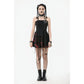 Dark in Love Nyssa Black & Red Strap Detail Goth Mini Dress