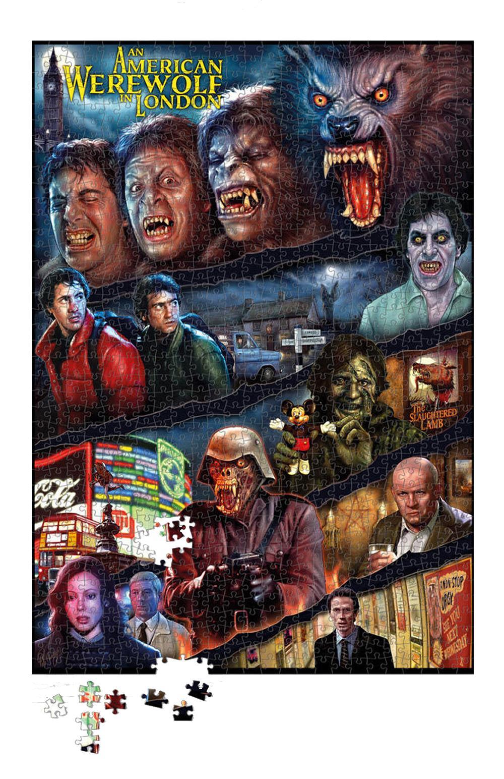 An American Werewolf in London Montage - Classic Horror 1000 Piece Jigsaw Puzzle