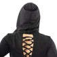Innocent Lifestyle Emerson Hooded Cardigan with Cut Out Lace Up Feature