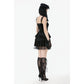 Dark in Love Nocturne Ruffled Velvet Lace Goth Dress in Black