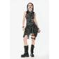 Dark in Love Elandra Layered Lace Handkerchief Hem Goth Skirt in Charcoal Black