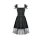 Dark in Love Black Gothic Sweet Bow Lace Lolita Dress