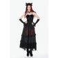 Dark in Love Gothic Black & Red Velvet Lace Corset