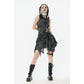 Dark in Love Elandra Layered Lace Handkerchief Hem Goth Skirt in Charcoal Black