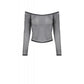 Dark in Love Lyra Fishnet Off-Shoulder Gothic Mesh Top