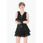 Dark in Love Punk Eyelet Lace Layered Mini Skirt