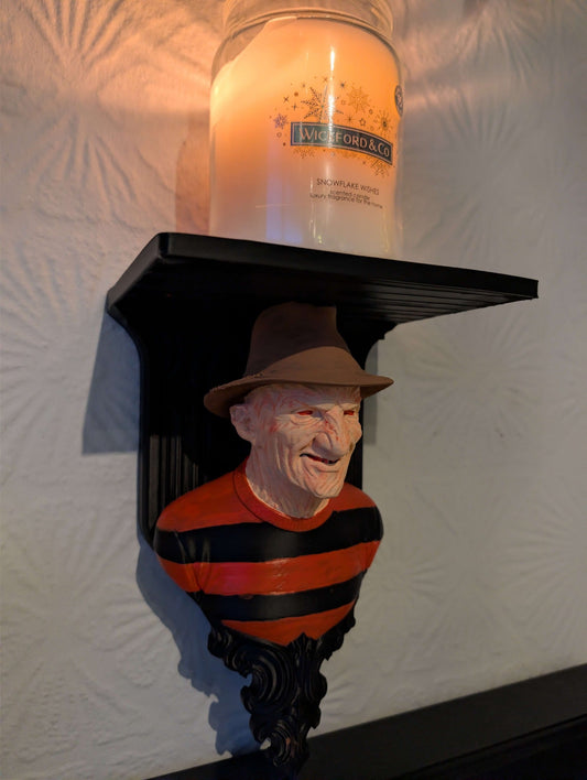 Freddy Krueger Elm Street Wall Shelf Mount Display - Unique Horror Decor Gift