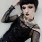 Dark in Love Black Lace Court Lace-Up Camisole