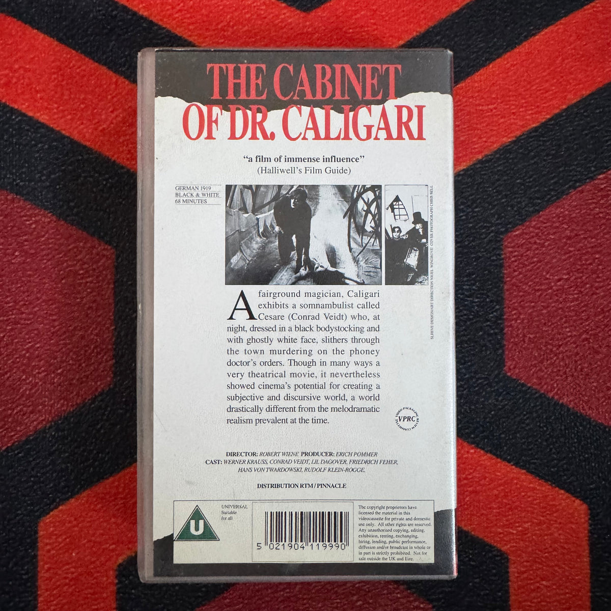 The Cabinet of Dr. Caligari VHS Video (1919) RETN013