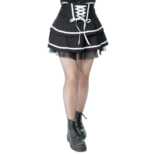 Poizen Industries Phantom Waltz Skirt Black/White