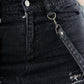Vixxsin Runa Distressed Denim Maxi Skirt - Black Stonewash