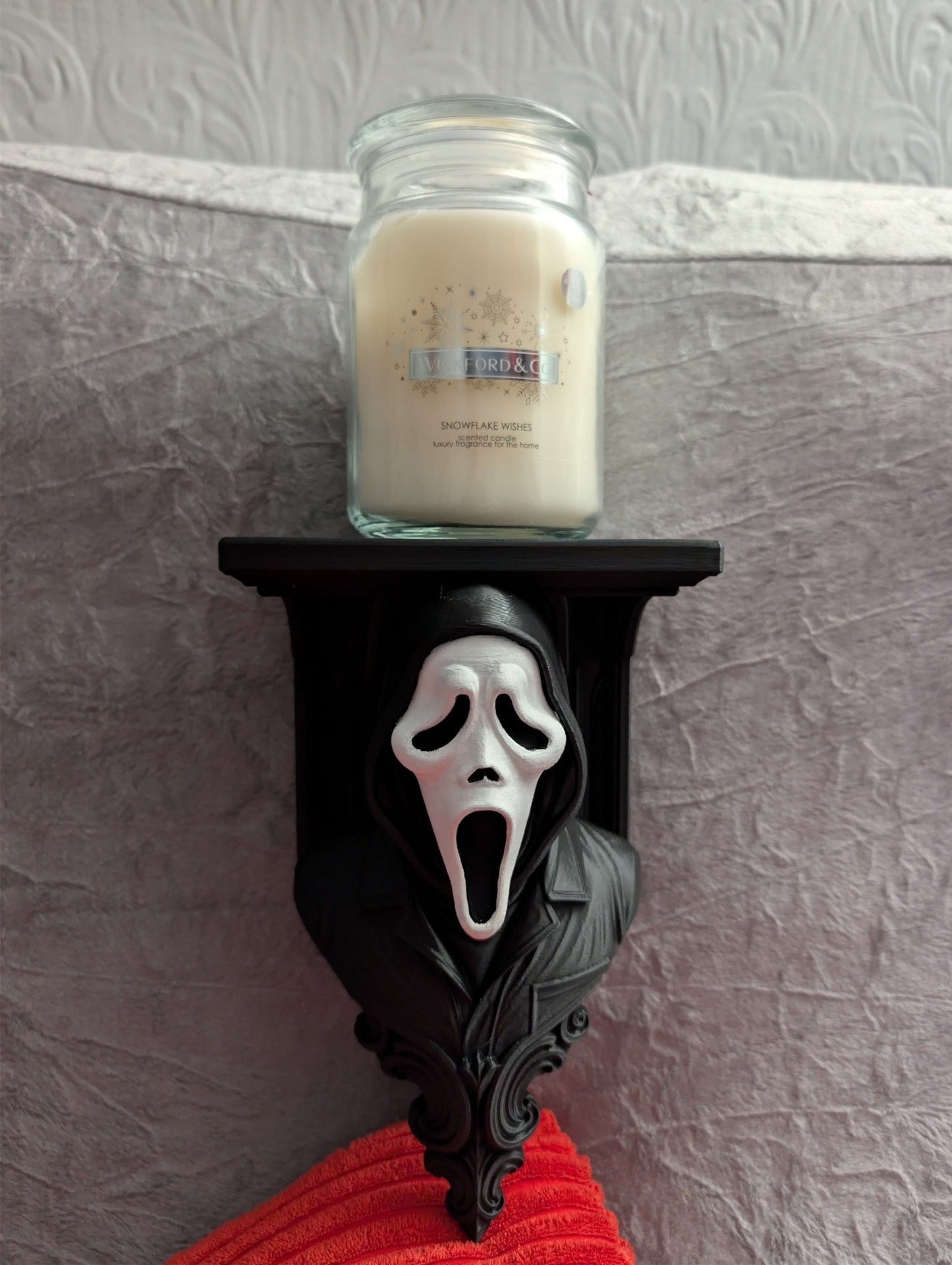 Ghostface Scream Wall Shelf Mount Display - Unique Horror Decor Gift