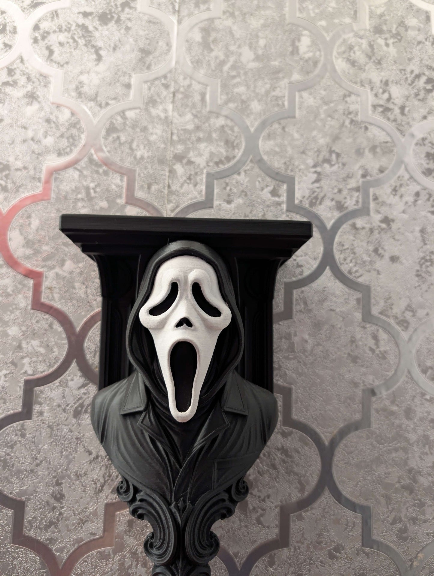 Ghostface Scream Wall Shelf Mount Display - Unique Horror Decor Gift