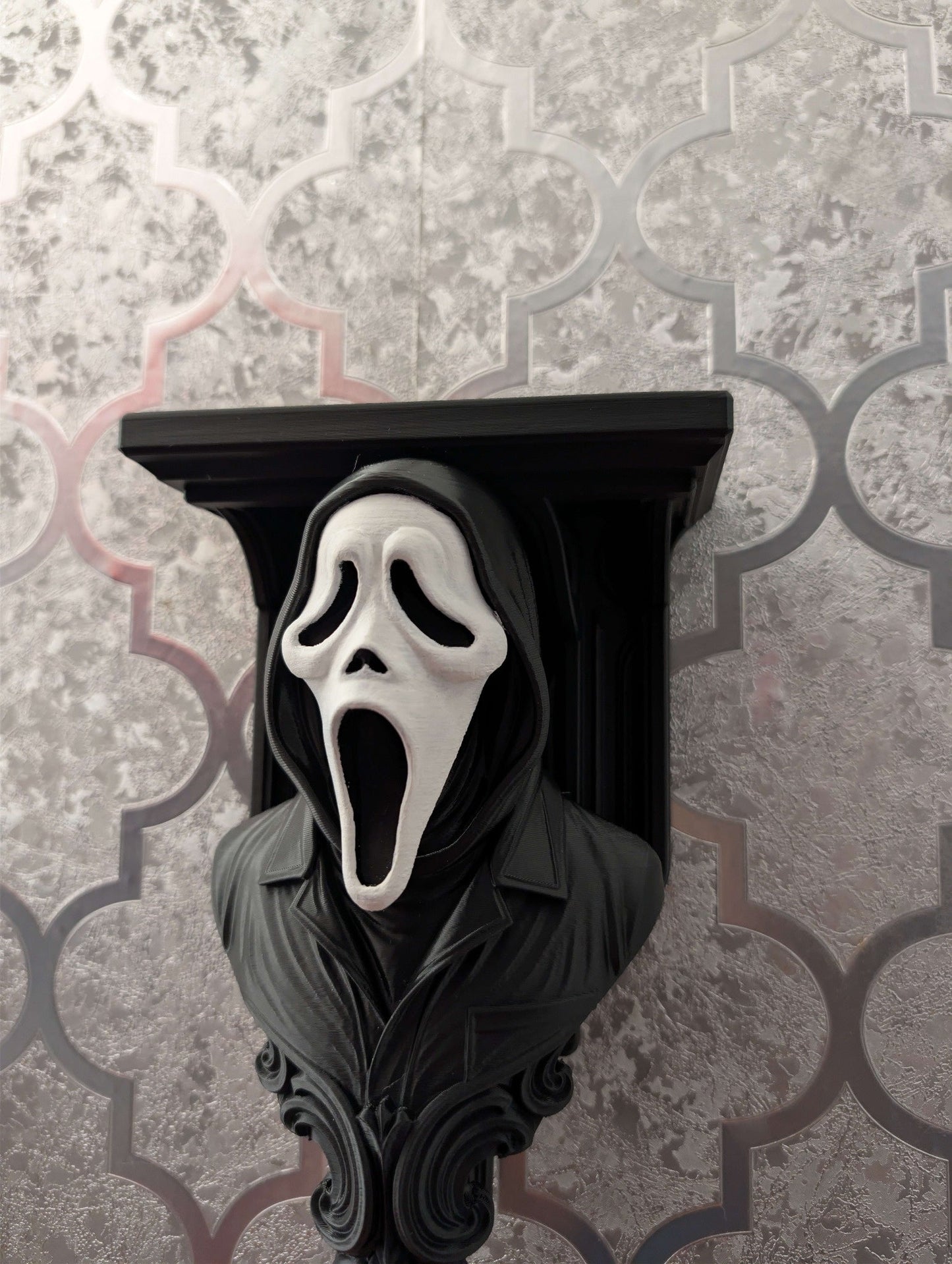 Ghostface Scream Wall Shelf Mount Display - Unique Horror Decor Gift