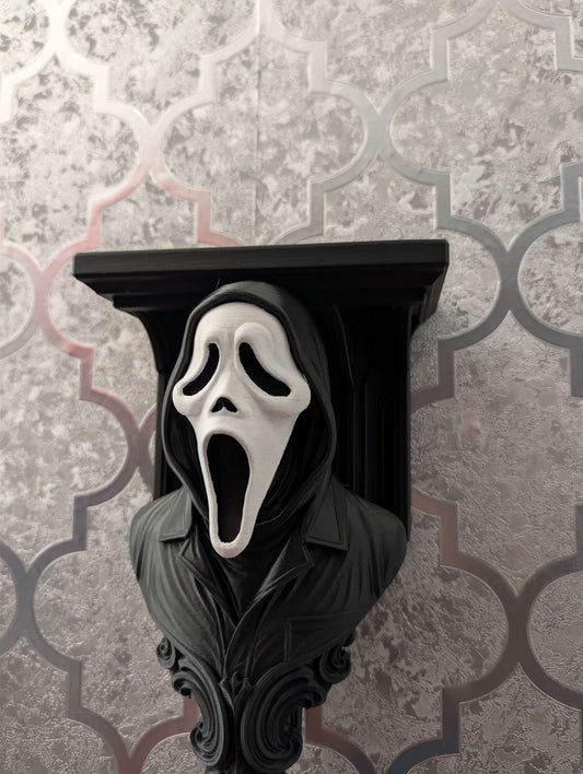 Ghostface Scream Wall Shelf Mount Display - Unique Horror Decor Gift