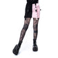 Gothic Mini Skirt Black Pink Strap Detail Chemical Black