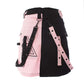 Gothic Mini Skirt Black Pink Strap Detail Chemical Black