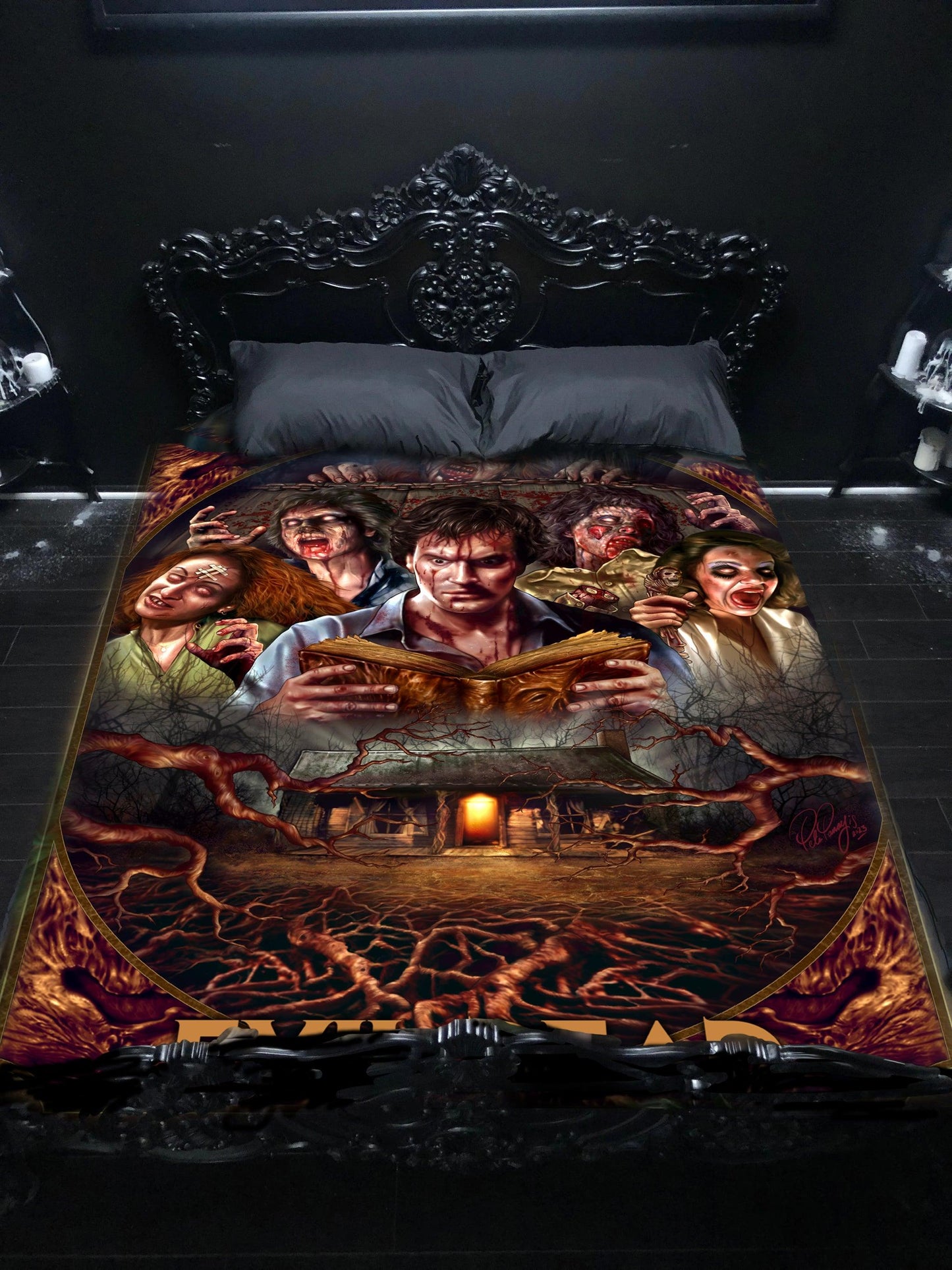 Horror Movie Blanket - Evil Dead Blanket - Luxury Twin / Double Velveteen Fleece Blanket